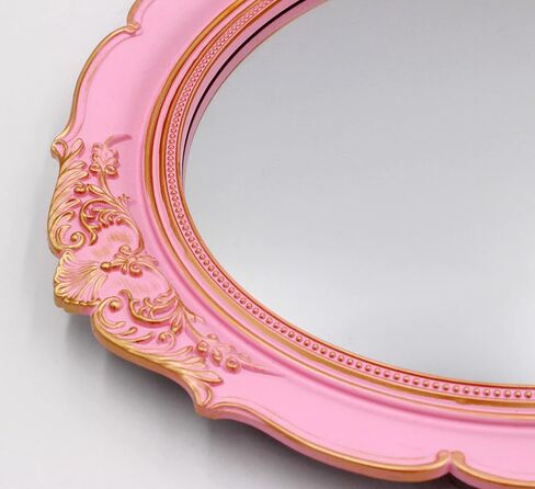 Vintage Decorative Wall Mirror 14.8 x 13.1 Inch Oval Mirror（Pink） in Kuwait