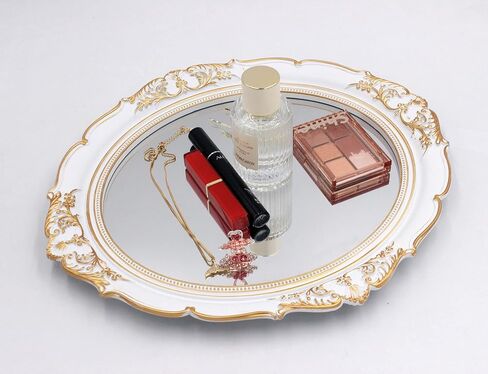Vintage Decorative Wall Mirror 14.8 x 13.1 Inch Oval Mirror（Pink） in Kuwait
