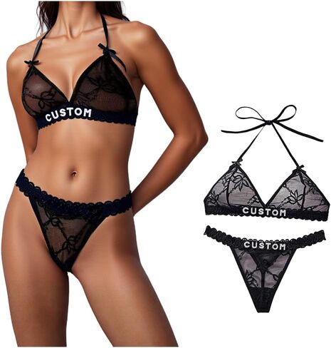 Custom Thong with Name on it,Personalized Underwear for Women,Sexy Lace Lingerie Panties,Anniversary/Valentines Gift in Saudi Arabia