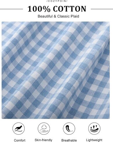 COZYPOIN Womens Gingham Pajama Set 2 Piece Plaid Cotton Pjs Cute Ruffle Sleepwear Maternity Bridesmaid Pajamas Loungewear in Saudi Arabia