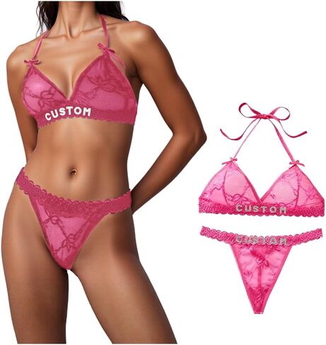 Custom Thong with Name on it,Personalized Underwear for Women,Sexy Lace Lingerie Panties,Anniversary/Valentines Gift in Saudi Arabia