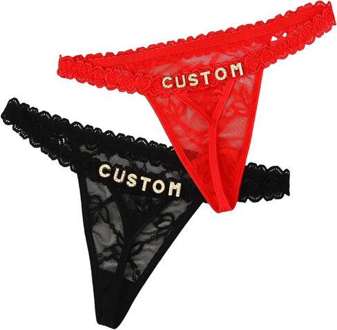 Custom Thong with Name on it,Personalized Underwear for Women,Sexy Lace Lingerie Panties,Anniversary/Valentines Gift in Saudi Arabia
