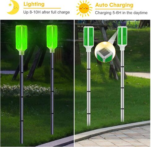 Macarrie 6 Pcs Solar Powered Driveway Markers Reflector Lights Landscape Driveway Reflectors on Poles for Snow Road Outdoor Yard(37 Inch,Green) in Saudi Arabia