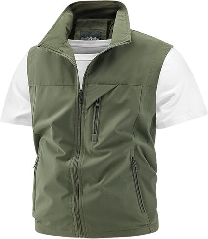 Gihuo Men's Lightweight Outdoor Travel Vest Full Zip Casual Lightweight Work Vest in Saudi Arabia
