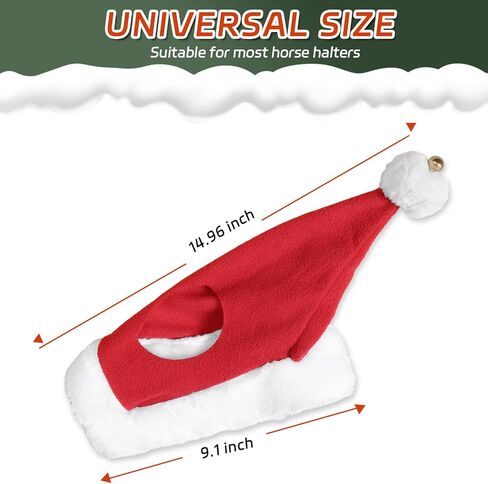 Santa Hat Fleece Horse Fly Ear Bonnet for Christmas Parade Horse Costume Holiday in Kuwait