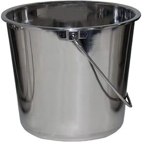 Grip Stainless Steel Bucket (2 Gallon) - Great for Pets, Cleaning, Food Prep - Hang on Fences, Cages, Kennels - Home, Garage, Workshop