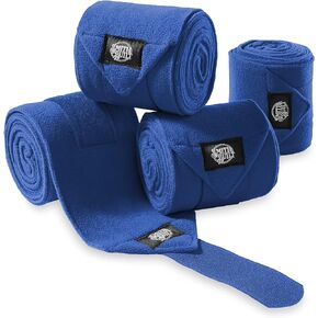 Equine Fleece Polo Wraps, Black - (Set of 4) Horse Leg Bandages