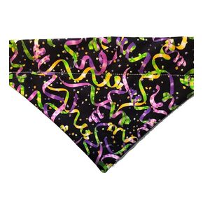 Mardi Gras Ribbons Over the Collar Dog Bandana That Slips onto Their Existing Collar Size (X-Large)