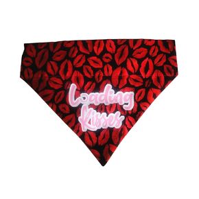 Loading Kisses Over the Collar Dog Bandana That Slips onto Their Existing Collar Size (Small)