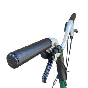 Leather Handlebar Grips for Brompton bicycle - Full grain leather, Grip for Brompton folding bike (Black)