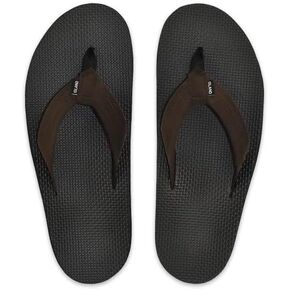 Island Slipper MAUKA Men's Ultrasuede Rubber Sandal (11, BLACK) in Kuwait