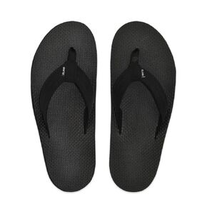Island Slipper MAUKA Men's Ultrasuede Rubber Sandal (11, BLACK)