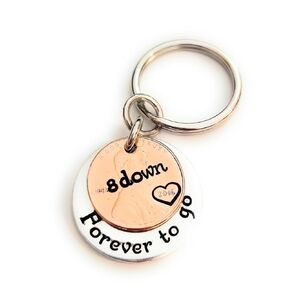 8th Anniversary Lucky 2016 Penny 8 Down Forever To Go Coin Key Chain Gift for Husband Wife