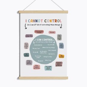 Things I Can Control Poster, What I Can Control Wall Hanging Decor, Therapy Office Decor, Mental Health Poster, Calm Down Corner, School Counselor Poster, Wooden Hanging Art