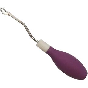 DYNWAVE Latch Hook Tool, Silicone Handle Bent Tool 6.7 Inches Latch Hook Crochet Needle for Crochet Rug Carpet Crafts