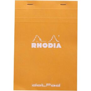 Rhodia Notepad, No16 A5, Dot - Orange, 6" x 8 1/4" (16558C)