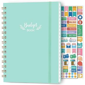 Budget Planner - Budget Book, 12 Month Undated Expense Tracker Notebook, 6.1" x 8.3", Financial Organizer/Account Book/Bill Organizer, Stickers, Pocket and Elastic Closure, Manages Your Finances