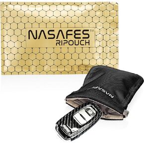 Key Fob Signal Blocker Pouch with Noiseless Magnetic Spring Closure Enables One-Handed Operation - Faraday Key Fob Protector Blocks Radio Frequencies for Cars from Europe, America & Asia