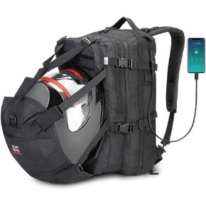 KEMIMOTO Motorcycle Helmet Backpack Bag for Men with USB Charging Port, Waterproof, Rechargeable Large Capacity Riding Backpack, 40L