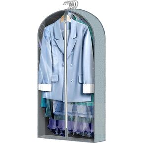 6 pcs 40" Garment Bags for Hanging Clothes, Clear Suit Bags for Closet Storage Clothing Storage, Garment Bags for Travel Covers with 4" Gussets for Coats, Jackets, Shirts and Sweater