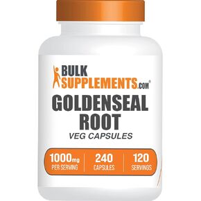 BULKSUPPLEMENTS.COM Goldenseal Root Capsules - Herbal Supplement, Sourced from Golden Seal Root - Vegan & Gluten Free, 1 Capsule per Serving, 240 Veg Capsules (Pack of 1)
