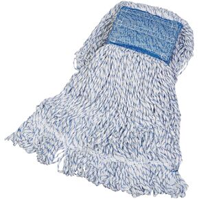 Amazon Basics Loop-End Rayon Finish Commercial String Mop Head, 5 Inch Headband, Medium, 6-Pack