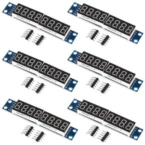 6 PCS 8-Digit 7 Segment MAX7219 Digital Segment Module, Seven Section 8 Bit LED Display Tube for MCU/51/AVR/STM32 for Raspberry Pi ESP8266 Nodemcu (Pack of 6)