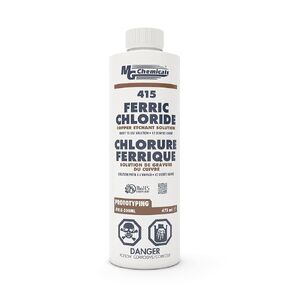 MG Chemicals 415 Ferric Chloride Copper Etchant Solution, 945mL Liquid Bottle, 1 Quart (415-1L),Dark Brown