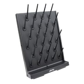 INTBUYING Bottle Drying Rack Pegboard Wall Mounted Desk Black 52 Pegs Removable PP Glassware Drying Draining Rack Education&lab Cleaning Equipment