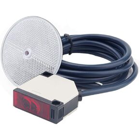 Mageway Indoor E3JK-R4M1 Retro-Reflective Photoelectric Beam Sensor 12-240VDC 24-240VAC Infrared Sensor Switch Proximity Switch 6FT Cable Induction 4M