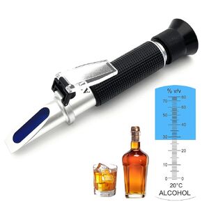 Alcohol Refractometer for Spirit Alcohol Volume Percent Measurement 0~80% v/v. Alcohol Volume Meter for Alcohol Liquor Production Spirit Alcohol Measurement Ethanol with Water Distilled Beverages