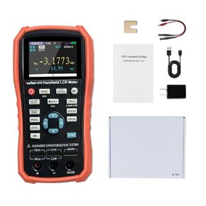 Handheld LCR Meter 100Hz -100KHz, 0.30% Accuracy, 0.6 Vrms Digital Bridge Capacitance Inductance Resistance Multimeter Tester ESR Calibration with USB Super Capacitor (4080)