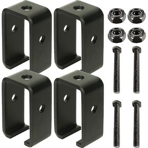 Black Channel Trolley Track Hanger Bracket for Unistrut Strut Channel, 1-5/8 Trolley Track Intermediate Support Hanger Bracket for All 1-5/8" Channel Trolley Track 1300 LB Load Rated (4pc)