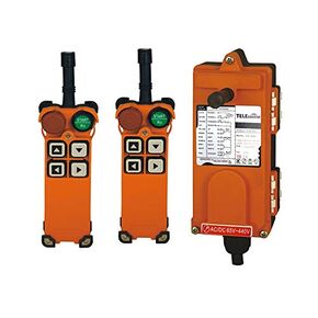 F21-4S Hoist Crane Remote Control Wireless Transmitter AC/DC 65-440V Stop Button 6 Key Switch 2 Transmitter+1 Receiver