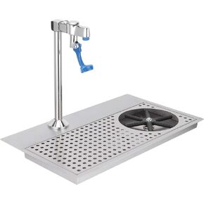 Glass Rinser, Commercial Stainless Steel Pitcher Rinser Cup Washer Multi Angle Water Outlet Cleaning Head Bar Glass Cleaning Rinser with Faucet, Plum Blossom Hex Cup Holder for Hotel Cafe Restaurant