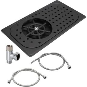 شطف إبريق، شطف إسبرسو، صينية تصريف والتقطير، شطف زجاجي من الفولاذ المقاوم للصدأ للحوض، شطف رذاذ غسالة الأكواب للمنزل والمطبخ والفندق والمطعم (12.8 × 6.9 × 0.9 بوصة، أسود) in Kuwait