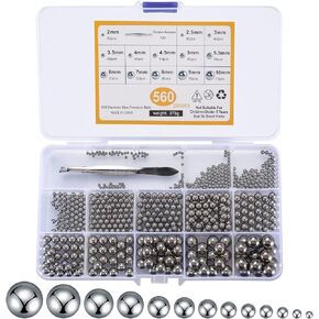 560 Pcs 2-10mm Assorted Bicycle Bearing Balls, Metric Precision Stainless Steel Bike Bicycle Wheel Metal Bearing Balls Assortment Kit - 13 Sizes in Kuwait