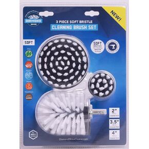 Drill Brush Set - 3-Pack Soft Bristle for Delicate Cleaning - Quality Polypropylene and Nylon Brushes - Fits Corded/Cordless Drills