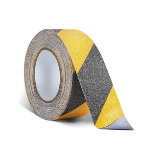 2 Inch X 16.4ft Non Slip Safety Grip Tape for Stairs Steps Non Skid Tread High Traction Friction/Strong Grip Abrasive Adhesive Hazard Caution Tape- Black/Yellow