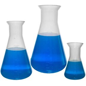 Plastic Erlenmeyer Flask Set - 5 Sizes - 50, 100, 250, 500, and 1000ml, Karter Scientific 230D9