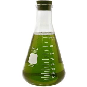 Pyrex #4980-1L, 1000ml Narrow Mouth Erlenmeyer Flask with Rubber Stopper (Single)