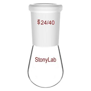 StonyLab Borosilicate Glass 500mL Heavy Wall Single Neck Recovery Flask Rotary Evaporator Flask, with 24/40 Outer Joint - 500mL