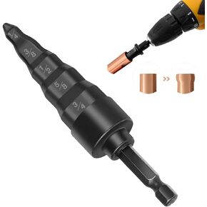 HVAC Repair Tool, Swage Tube Expander 5 in 1 Air Conditioner Copper Pipe Expander Swaging Drill Set Copper Tubing Tool with 1/4, 3/8, 1/2, 5/8, 3/4 Bits