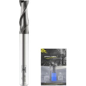 مطحنة نهاية مربعة من كربيد الحبوب الدقيقة من SPEED TIGER - 2 فلوت - ISE1/8"2T (5 قطع، 1/8") - لطحن سبائك الفولاذ والفولاذ المقسى والمعادن والمزيد - مجموعات قطع المطاحن لأصحاب الأعمال اليدوية والمحترفين