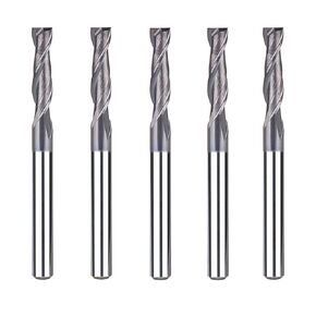 SpeTool 5Pcs 2-Flute Square Nose Carbide End Mill 1/8 Inch Router Bit with 1/8 inch Shank CNC Machine Tools, TiAlN Coated