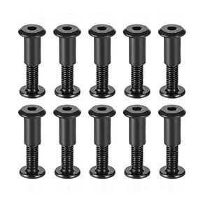uxcell Screw Post Fit for 5/16"(8mm) Hole Dia, Male M6x10mm Belt Buckle Binding Bolts Leather Fastener Carbon Steel Black 10 Sets