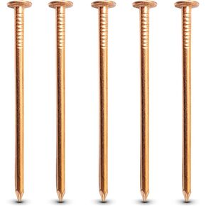 10 Pack 3 Inch USA MADE Copper Nails Pack - Pure Copper Nail Spikes USA Made - Solid Reliable Used for Trees, Stumps, Landscaping, and Hobbies (10)