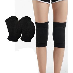 YYaaloa Knee Pads Sponge Knee Brace Breathable Flexible Elastic Knee Support for Volleyball, Dancing, Football, Yoga, Basketball, and Skating (Medium, Black 1Pair)