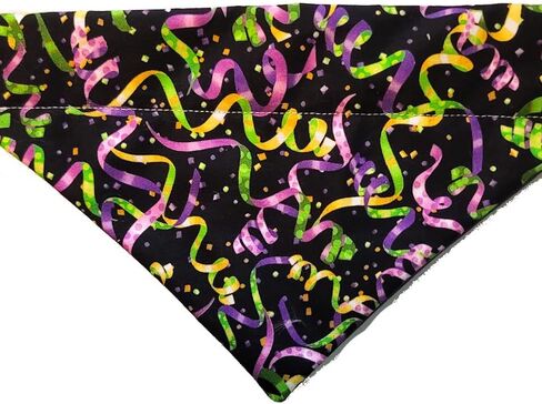 Mardi Gras Ribbons Over the Collar Dog Bandana That Slips onto Their Existing Collar Size (X-Large) in Saudi Arabia
