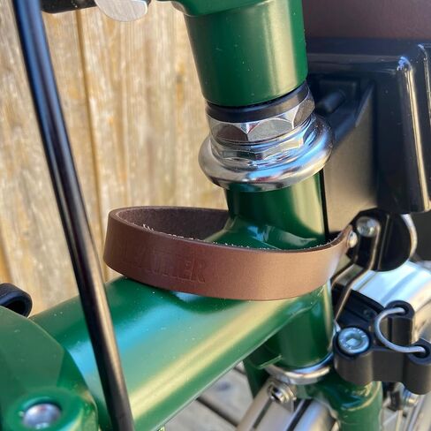 Leather Front Carrier Block Strap for Brompton Bicycle (Black) in Saudi Arabia